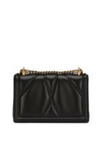 Black quilted Dolce & Gabbana Devotion bag with gold jewel heart logo