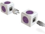 Orchid Purple PowerCube Rewirable with four interchangeable international travel plugs.