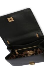 Black quilted Dolce & Gabbana Devotion bag with gold jewel heart logo