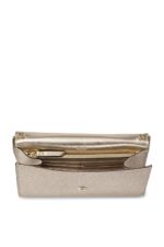 Jimmy Choo Emmie clutch in premium leather with signature hardware and chain