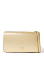 Valentino Garavani VLogo Signature Mini Bag in Shimmering Metallic Leather