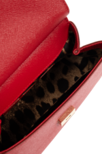 Small red Dolce & Gabbana Miss Sicily bag in textured Dauphine leather with gold hardware.