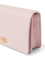 Valentino Garavani VLogo Signature Leather Strap Wallet with Gold Hardware