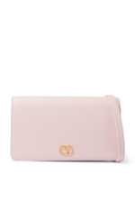 Valentino Garavani VLogo Signature Leather Strap Wallet with Gold Hardware