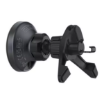 Belkin Magnetic Qi2 Car Charger mounted on a car dashboard with a black finish