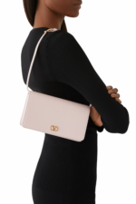 Valentino Garavani VLogo Signature Leather Strap Wallet with Gold Hardware