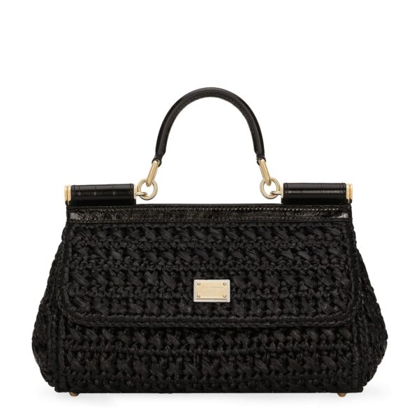 Front view of the Dolce & Gabbana Elongated Sicily handbag with top handle in vintage color