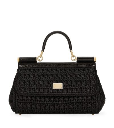 Front view of the Dolce & Gabbana Elongated Sicily handbag with top handle in vintage color