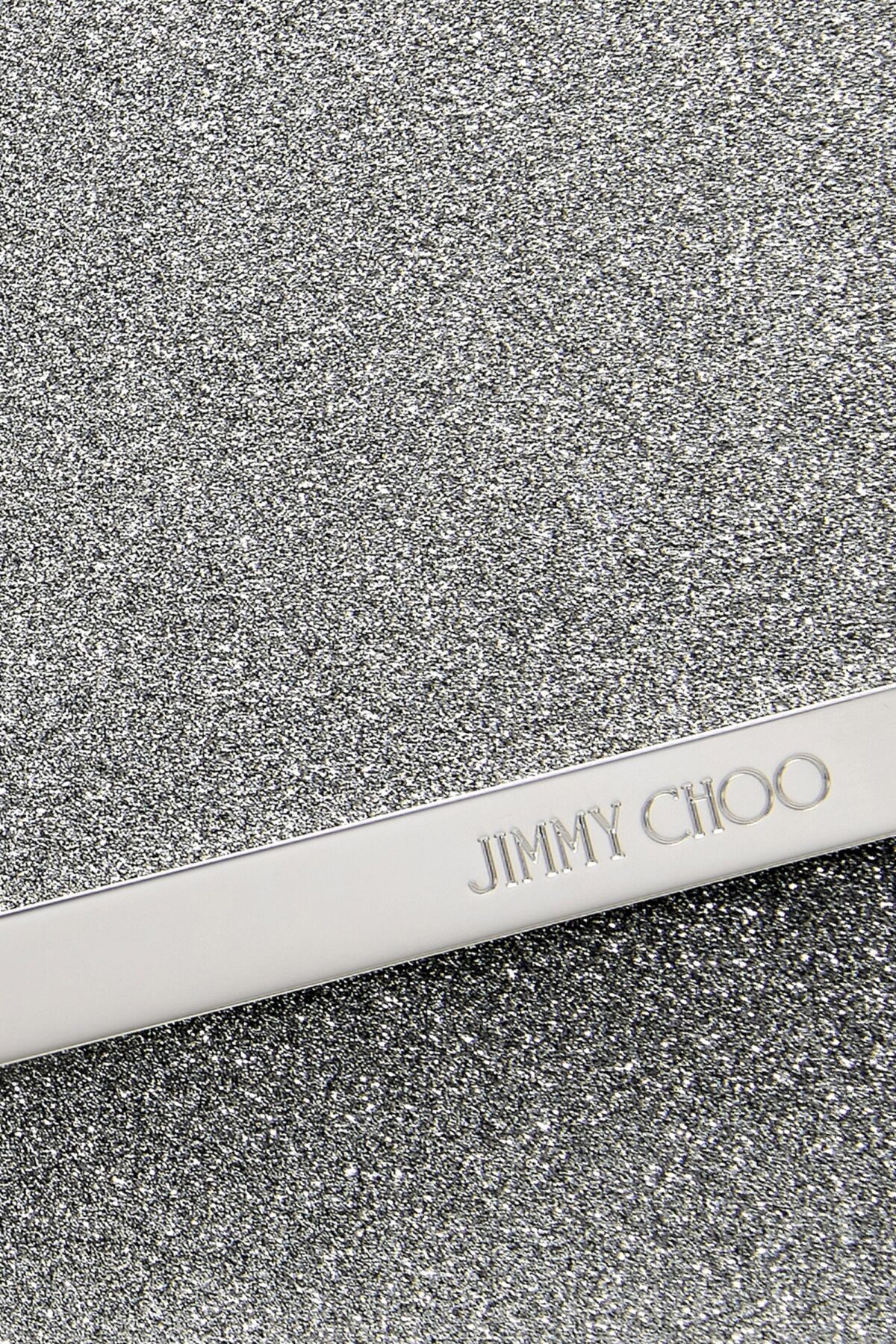 Jimmy Choo Emmie glitter leather clutch bag with detachable crossbody chain