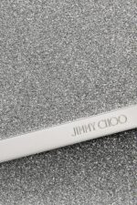 Jimmy Choo Emmie glitter leather clutch bag with detachable crossbody chain