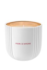 Bvlgari Allegra Fiori D’Amore rose-scented candle in a designer glass jar.