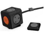 Black Allocacoc PowerCube Extended Remote with 1.5m cable and docking mount.