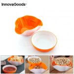 Two-piece stackable InnovaGoods snack bowl set in white and orange
