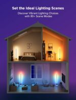 Govee RGBICWW Floor Lamp 2 showing multicolor light effects in a living room corner.