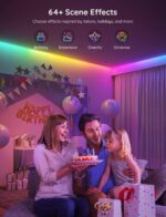 Govee 10m RGBIC Wi-Fi LED strip lights showing multiple colors on one strand