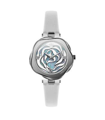 CIGA Design Denmark Rose watch with layered petal case and mother-of-pearl dial