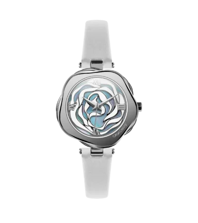 CIGA Design Denmark Rose watch with layered petal case and mother-of-pearl dial