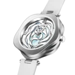 CIGA Design Denmark Rose watch with layered petal case and mother-of-pearl dial