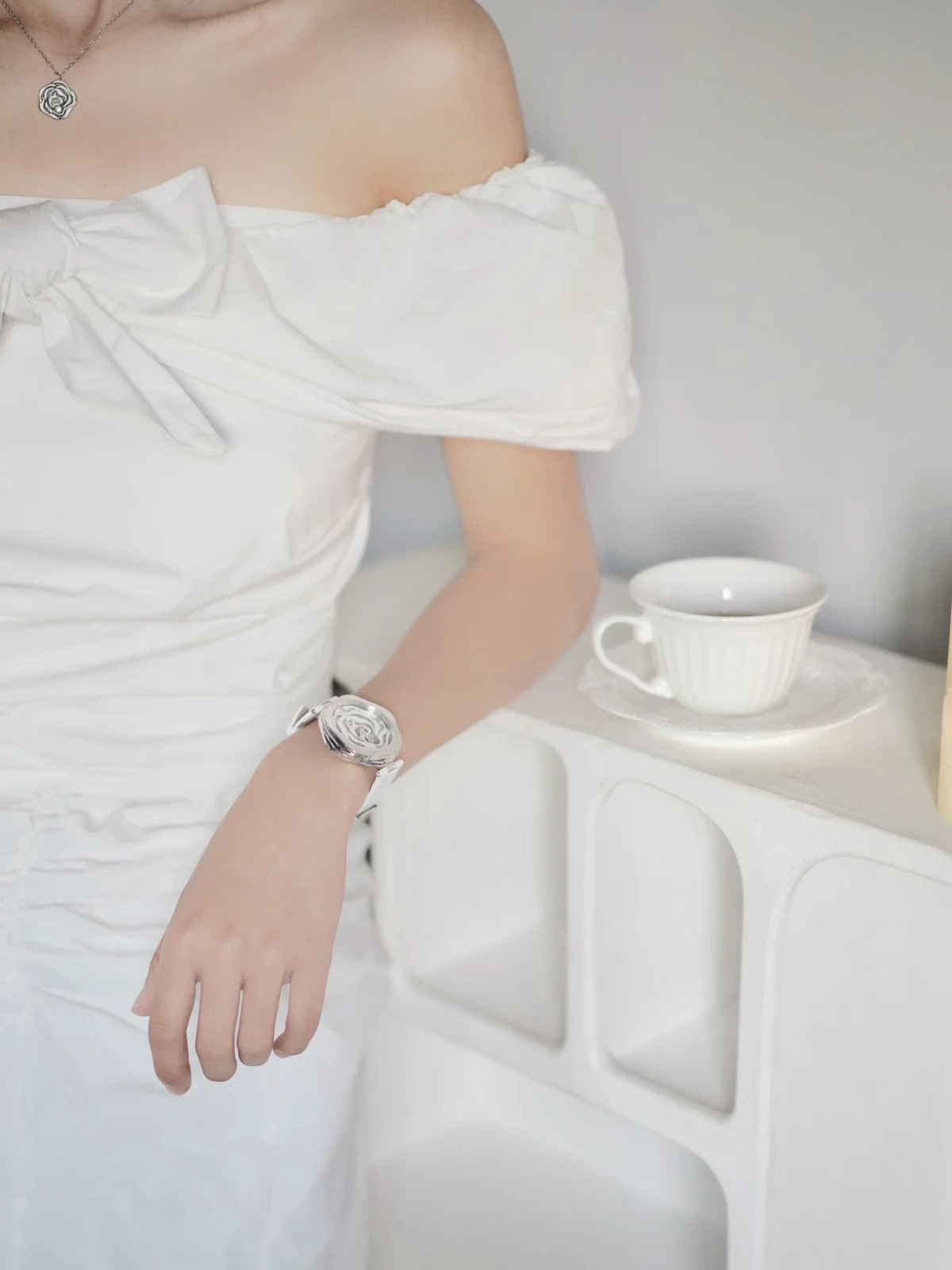 CIGA Design Denmark Rose watch with layered petal case and mother-of-pearl dial