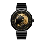 CIGA Design Blue Planet II Gilded Age watch with 24K gold earth dial and ceramic case