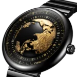 CIGA Design Blue Planet II Gilded Age watch with 24K gold earth dial and ceramic case