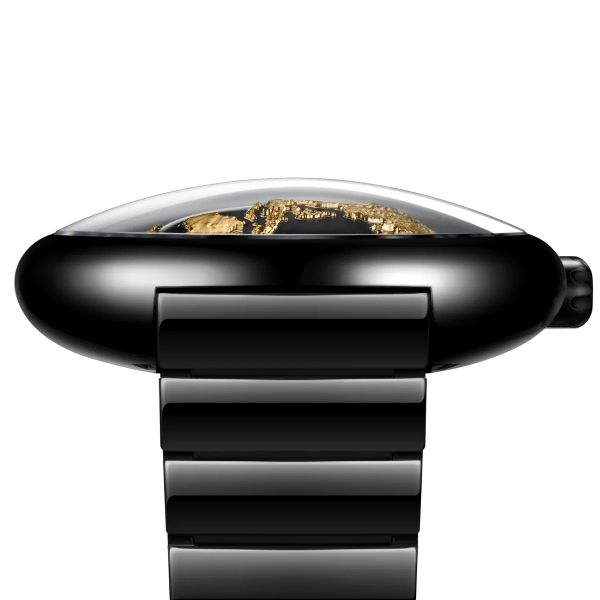 CIGA Design Blue Planet II Gilded Age watch with 24K gold earth dial and ceramic case