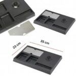 Saga 1.2L electric kettle set with two black ceramic cups on an ABS tray