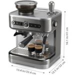 Philips Silver Semi Espresso Machine PSA3228/01 with dual bean containers and milk jug