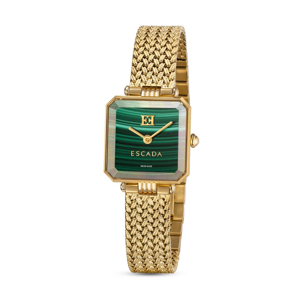 escada-ava-green-dial-gold-plated-bracelet-watch Escada Ava women's watch with green dial and gold-plated bracelet
