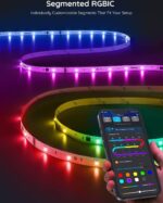 Govee 10m RGBIC Wi-Fi LED strip lights showing multiple colors on one strand