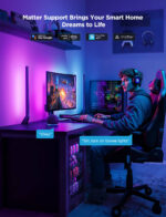 Govee AI Sync Box 2 connected to a 65 inch TV showing RGBIC backlight effects