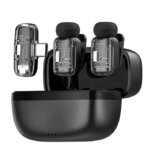 WiWU WI-WM008 Dual Wireless Lavalier Microphone with charging case and two transmitters