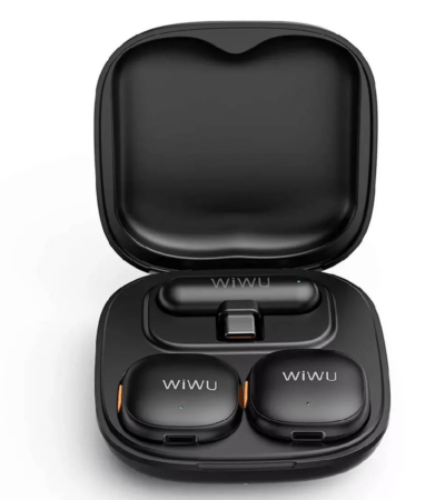 WiWU WI-WM006 AI-powered noise-canceling lavalier microphone with charging case