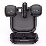 WiWU WI-WM006 AI-powered noise-canceling lavalier microphone with charging case