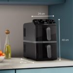 Philips dual stack air fryer with two vertical baskets and viewing windows