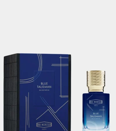 Blue glass bottle of Ex Nihilo Blue Talisman Eau de Parfum 100mL