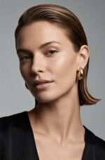 Bottega Veneta signature small drop earrings in 18k gold-finished sterling silver