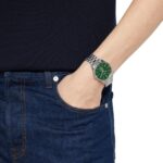 Gucci G-Timeless automatic watch with green dial and stainless steel bracelet