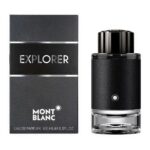 Montblanc Explorer 100ml Eau De Parfum bottle with black Saffiano leather-style wrap