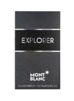 Montblanc Explorer 100ml Eau De Parfum bottle with black Saffiano leather-style wrap