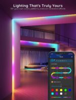 Govee 10m RGBIC Wi-Fi LED strip lights showing multiple colors on one strand