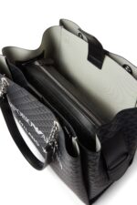 Emporio Armani All-Over Eagle Shopper Bag in Black