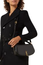 Saint Laurent Mini Voltaire Box Leather Shoulder Bag – Black