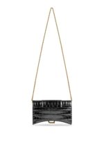 Balenciaga Hour Glass Wallet Chain Bag – Black
