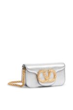 Valentino Garavani Locò Small Shoulder Bag in Silver