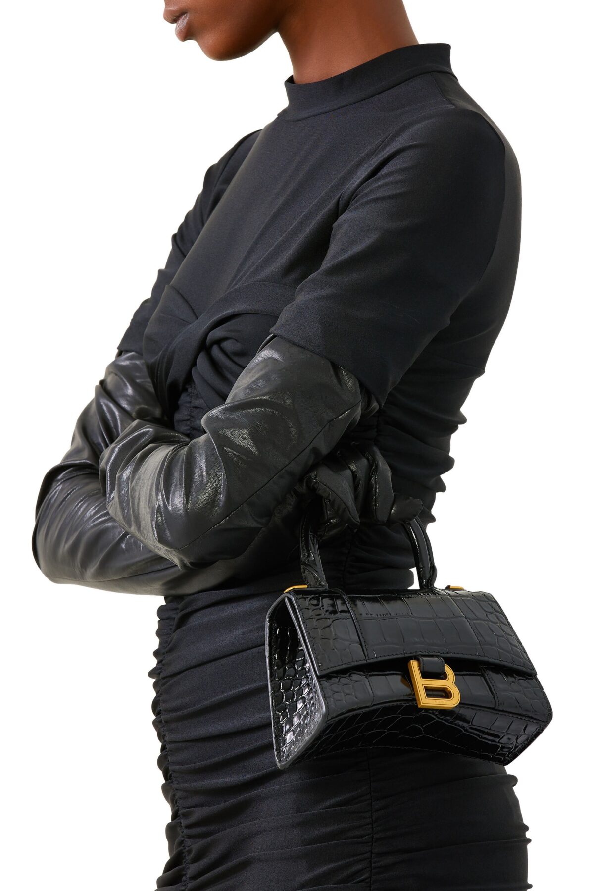 Balenciaga Hourglass XS Top Handle Bag – Black