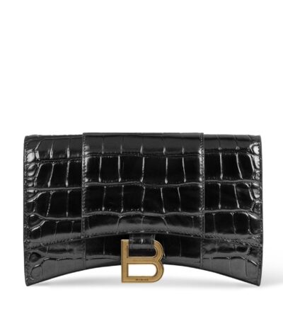 Balenciaga Hour Glass Wallet Chain Bag – Black