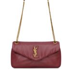 Saint Laurent Calypso Shoulder Bag – Red, Black & White Designer Tote