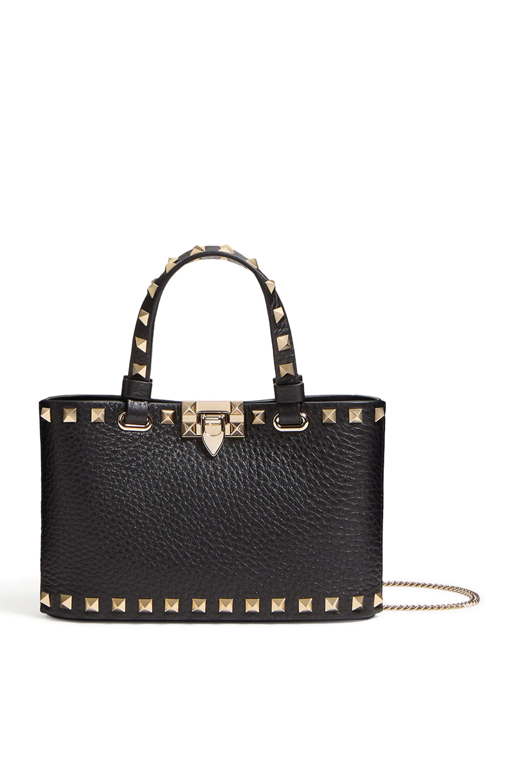 Valentino-Garavani-Black-Mini-Rockstud-Bag Valentino Garavani Mini Rockstud Shopping Bag – Black