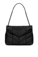 Saint Laurent Loulou Puffer Medium Bag – Black